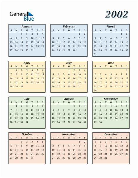 Introduction to 2002 Calendars