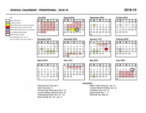 Irvine Unified School District Calendar Image 1