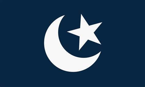 Islamic Flag with a Crescent Moon