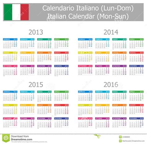 Italian Calendar Usage