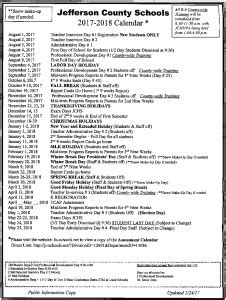 JCHS Calendar Overview