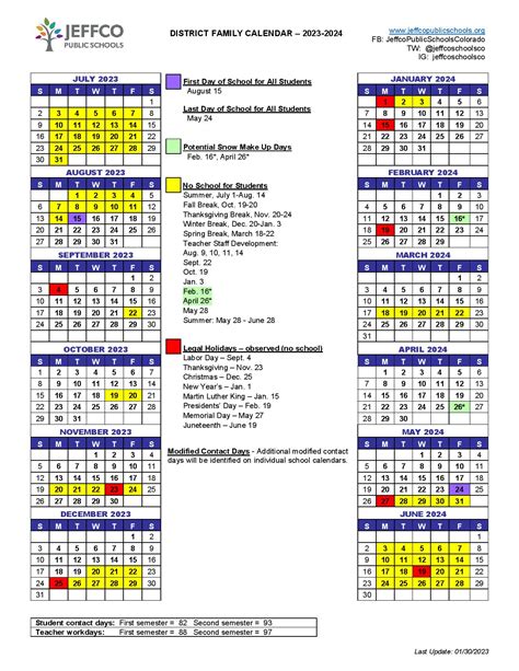 Jeffco Public Schools Calendar FAQs