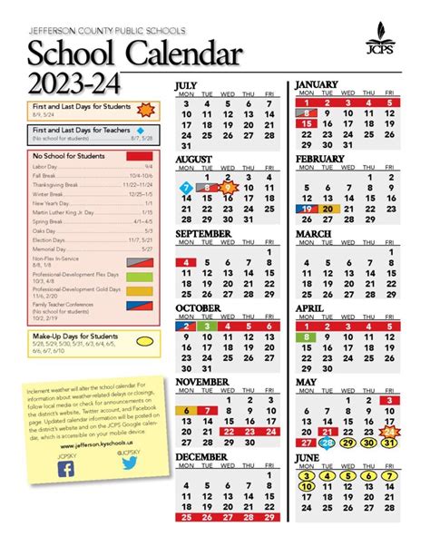 Jefferson County Public Schools Colorado Calendar Image 2