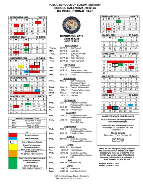 K12 School Calendar Components