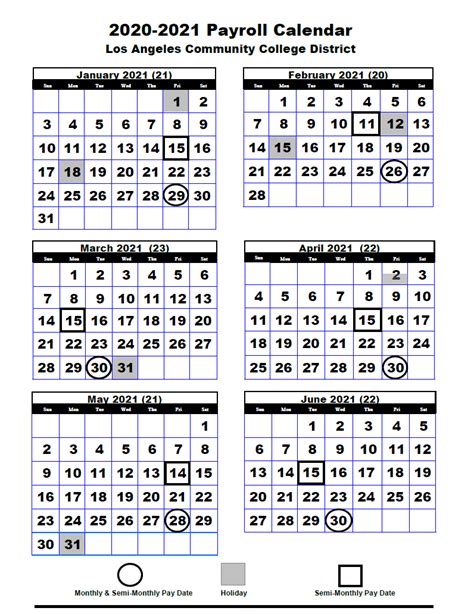 LACC Calendar Overview