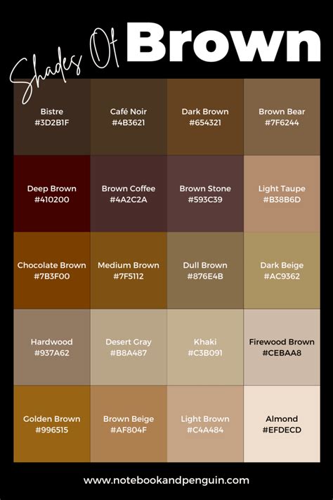 Different shades of light brown colors