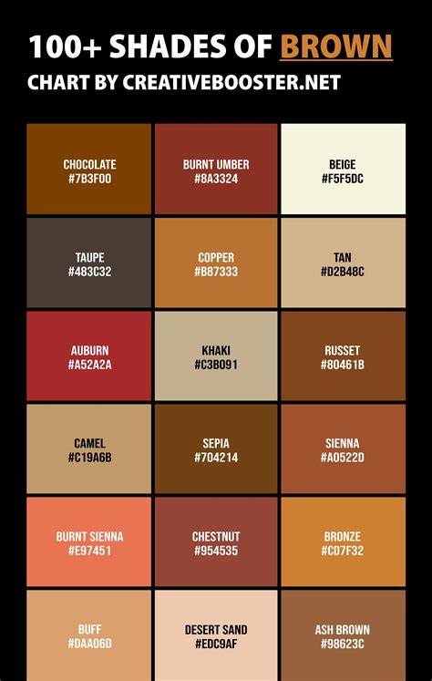 Different shades of light brown colors