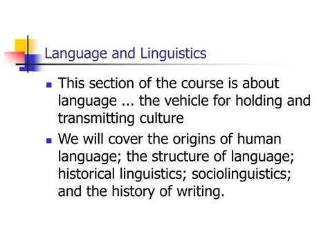 Linguistics