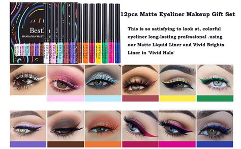 Color shades of liquid eyeliner palette