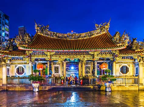 Longshan Temple ceremony, featuring traditional Taiwanese cultural performances