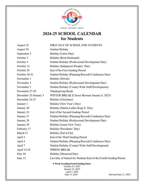 Loudoun Public Schools Calendar Communication