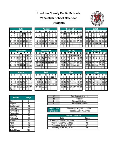 Loudoun Public Schools Calendar Image 1