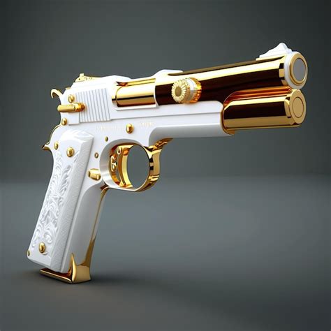 A rare luxury handgun on display