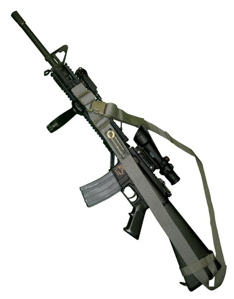 M16 sling used to create a makeshift shelter