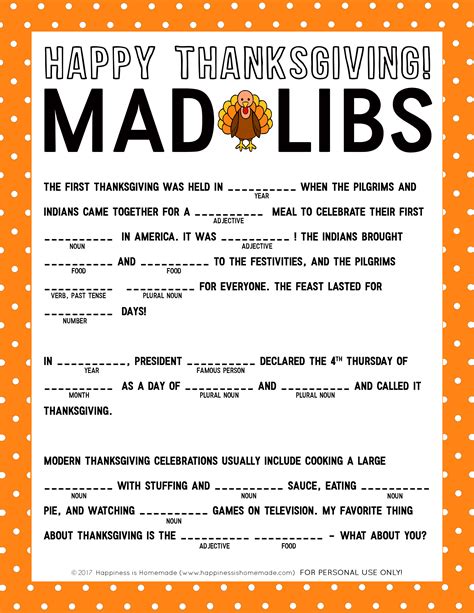 Mad Libs game