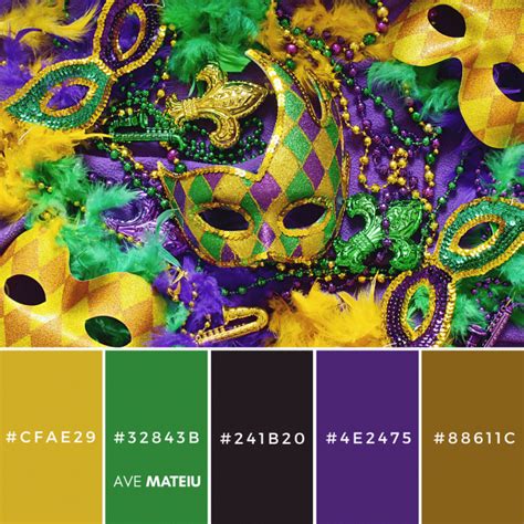 Mardi Gras Color Palette Combinations