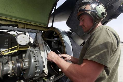 Marine Aircraft Mechanic with Aircraft Engine