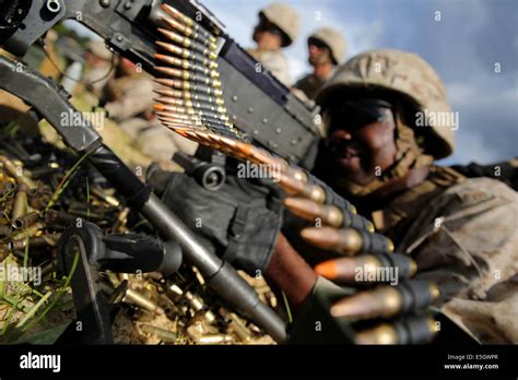 Marine Machine Gunner in Action