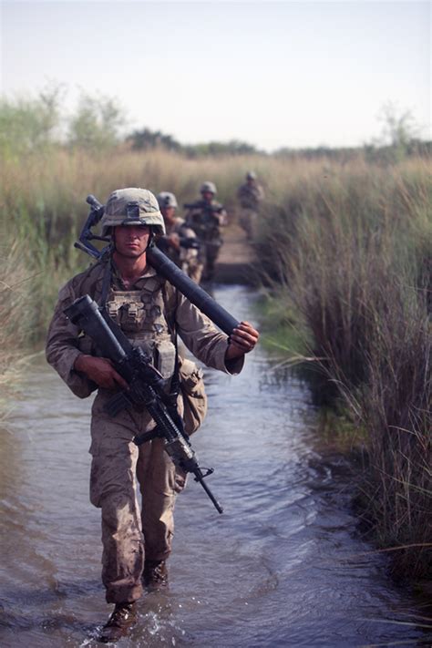 Marine Machine Gunner in Action