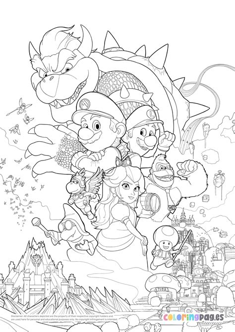 Mario coloring pages for adults