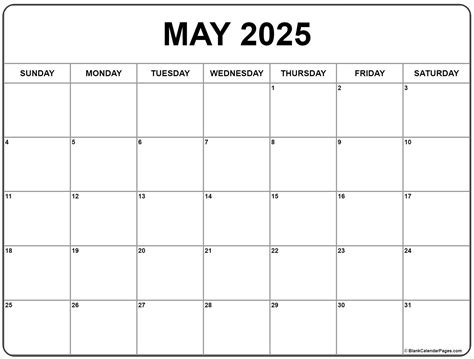 May 2025 Calendar Image