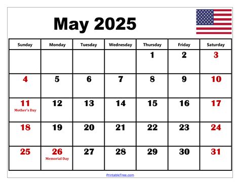 May 2025 Holidays Image