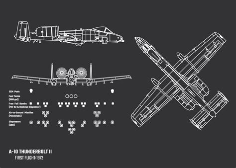 Minimalist A-10 Thunderbolt Tattoo Design