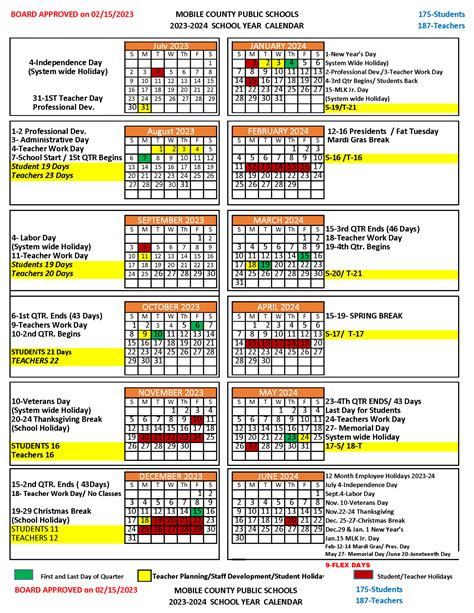 Mobile County Schools Calendar Image 1