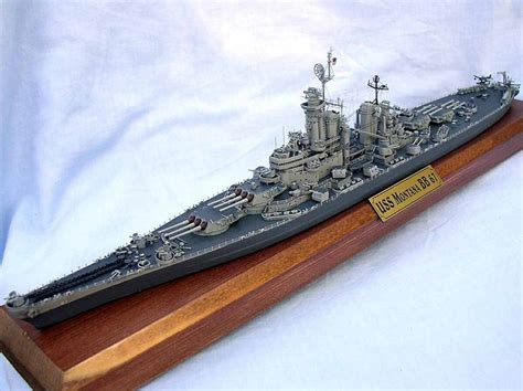 A model of the Montana-class battleships on display at a museum