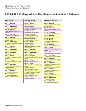 NEU Academic Calendar Features