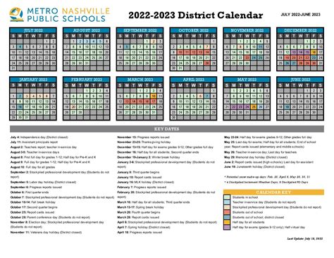 Nashville Public Schools Calendar Image 2