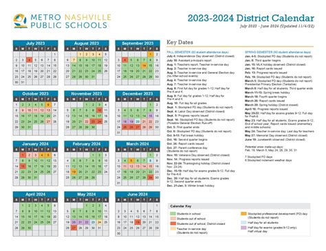 Nashville Public Schools Calendar Image 3