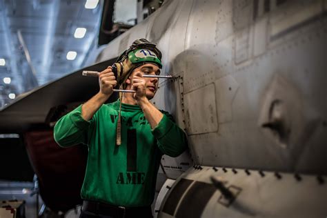 Navy Aircraft Mechanic on the Job