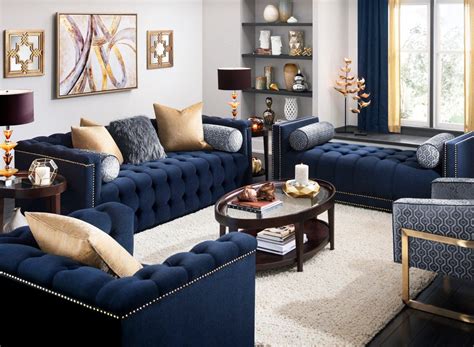 Navy Blue And Gold Furniture Inspiration