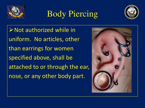 Navy body piercings grooming standards