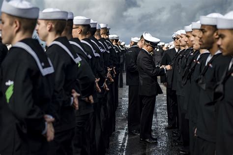 Image of a Navy warship inspection