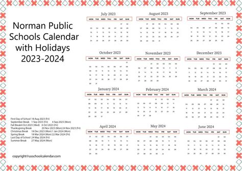 Norman School Calendar Image 1