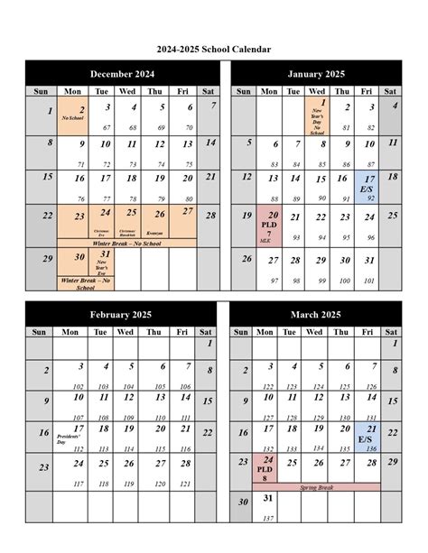 North Allegheny School Calendar Overview