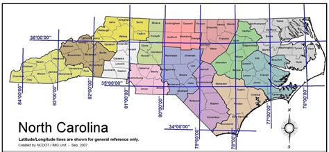 North Carolina Geography and Latitude