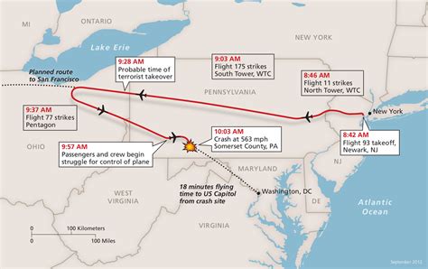 Northeast Regional 93 Flight Route