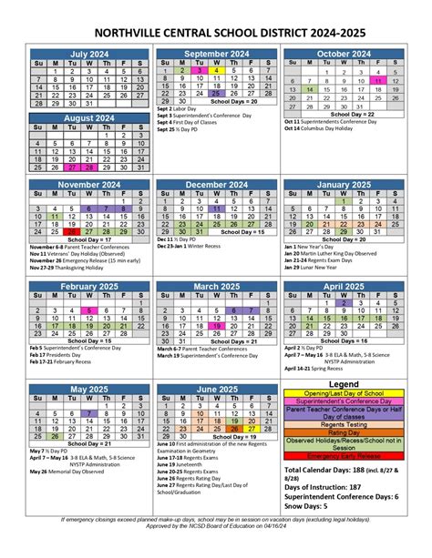 Northville School Calendar Image 6