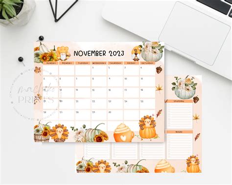 November Calendar Ideas