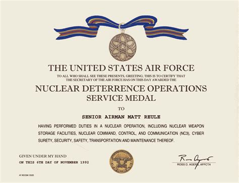 Nuclear Deterrence Operations Medal Design