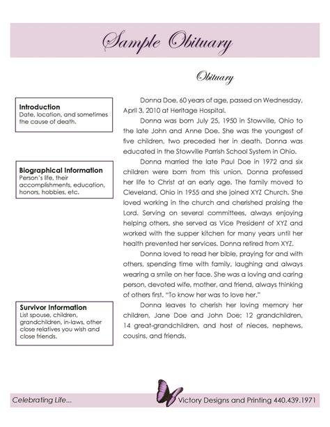 Obituary Examples and Templates