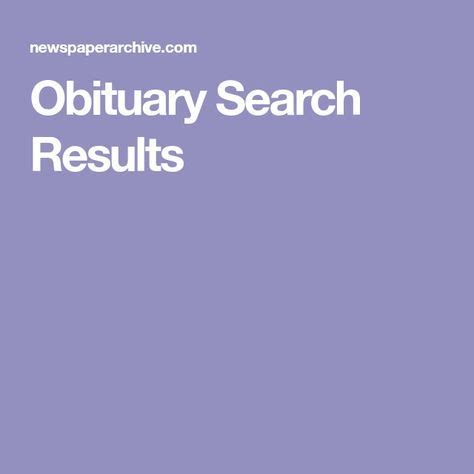 Obituary Search Results