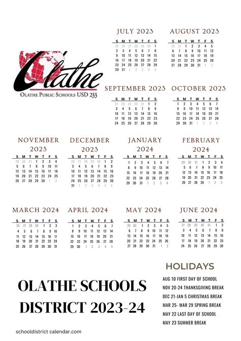 Olathe District School Calendar Key Dates