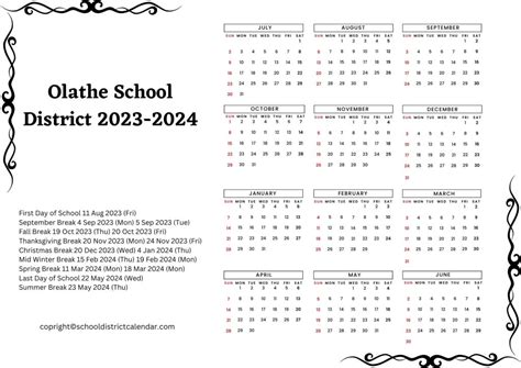 Olathe District School Calendar Sports