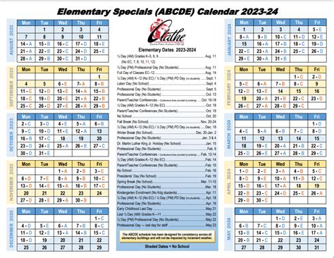 Olathe School District Academic Calendar