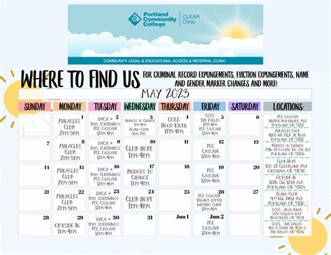 PCC Calendar Scheduling