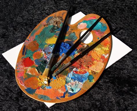 Abstract painting on a palette